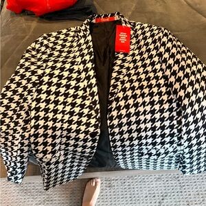 Classic Houndstooth Black and White Men's Blazer